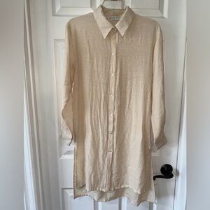 Jon & Anna Contemporary Women's Small Tunic Blouse Long Sleeve Light Peach Gauzy